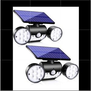 Topmante Solar Motion Sensor Light Outdoor, LED IP65 360°Adjustable Solar 2 Pack